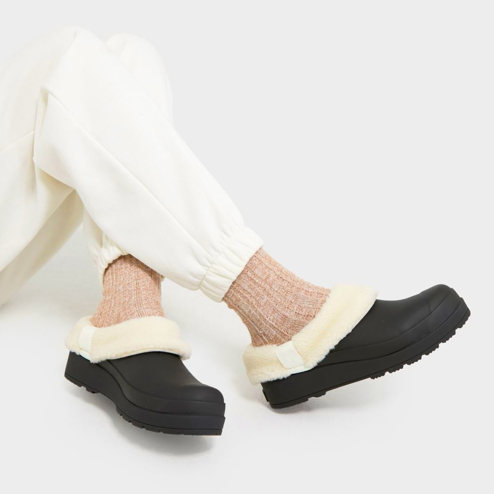 HUNTER Women’s Play‎ Shearling Insulated Clogs Sherpa size 6